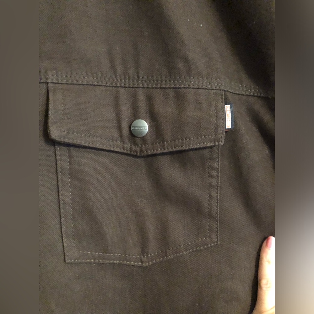 Craftsman Work Dark Brown Canvas Jacket with Hoodie - Picture 5 of 16